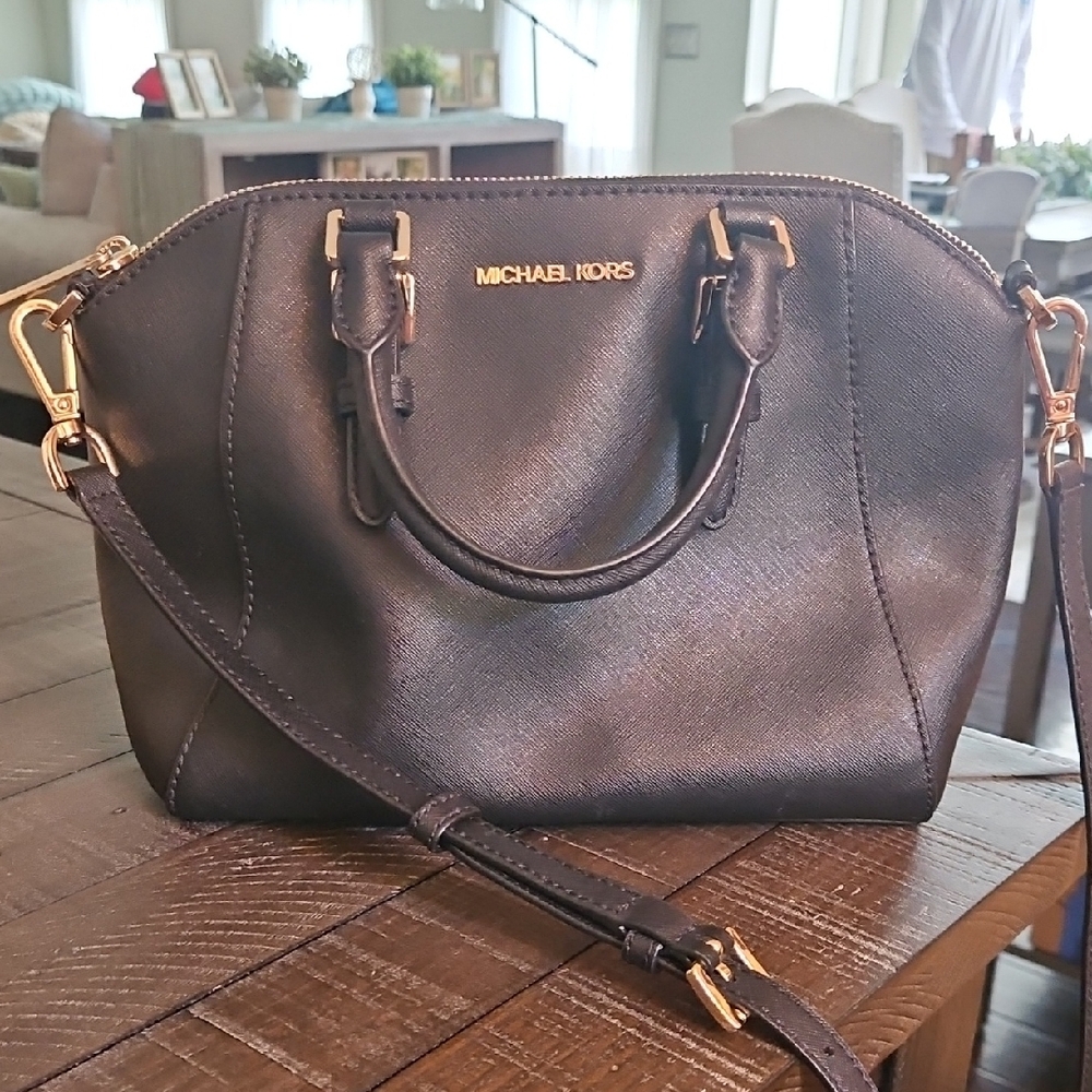 Michael Kors Black Saffiano Leather Satchel